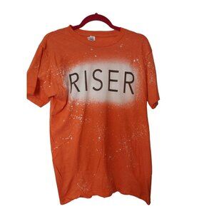 Riser Orange Graphic Tee Shirt Medium Tultex Cotton Crewneck